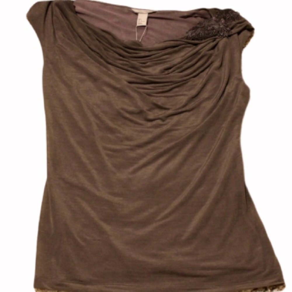Grey H&M Blouse w/ Flower Detail